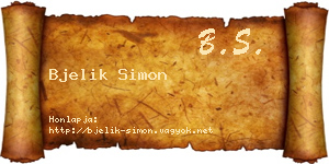 Bjelik Simon névjegykártya